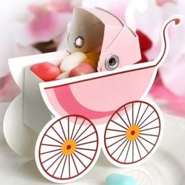 Baby Shower Vaaleanpunaiset Lastenvaunu-rasiat