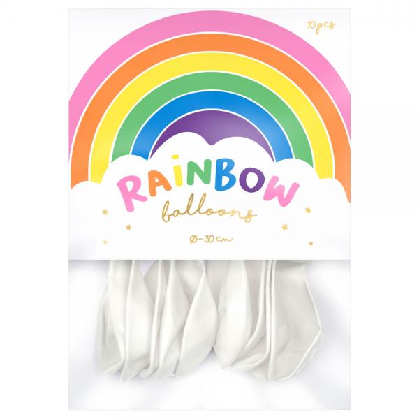 Rainbow Lateksi-ilmapallot Pastelli Valkoinen