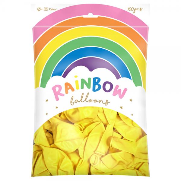 Rainbow Lateksi-ilmapallot Keltainen 100-pakkaus