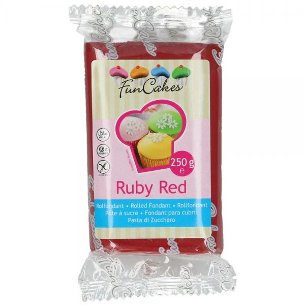 Sokerimassa Ruby Red 250 g
