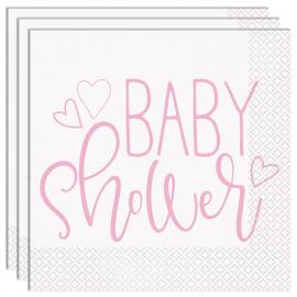 Baby Shower Lautasliinat Vaaleanpinkki ja Valkoinen