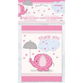 Baby Shower Girl Kiitoskortit Umbrellaphant