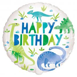 Dinosaurus Foliopallo Happy Birthday Vihreä & Sininen