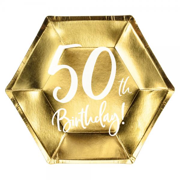 50th Birthday Jlkiruokalautaset Kulta