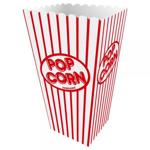 Raidalliset Popcornkipot Valkoinen & Punainen