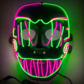 Crazy LED-naamio Vaaleanpunainen & Vihreä