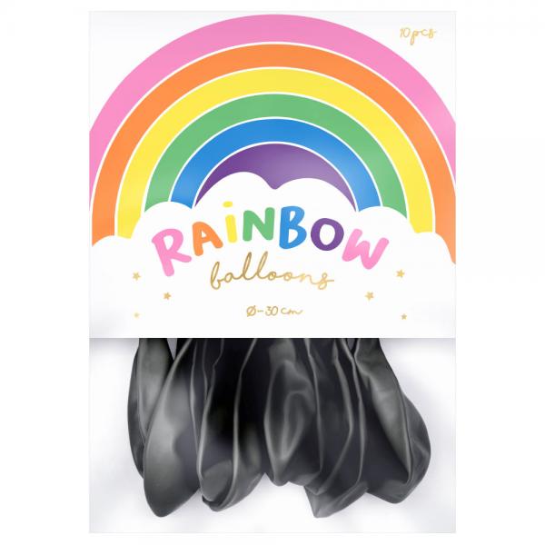 Rainbow Lateksi-ilmapallot Pastelli Musta