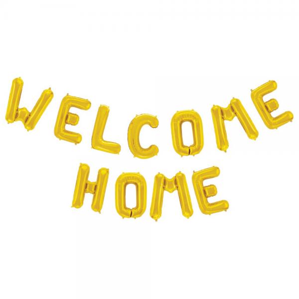 Welcome Home Kirjainilmapallo Kulta