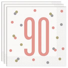 90 Vuotta Lautasliinat Valkoinen & Vaaleanpunainen
