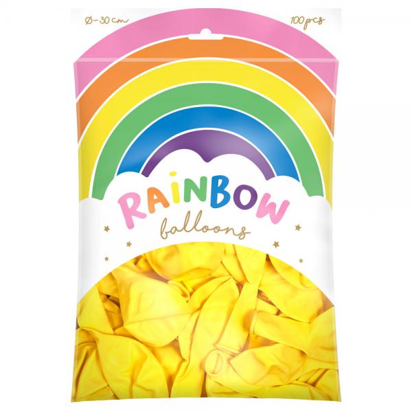 Rainbow Lateksi-ilmapallot Metallic Keltainen 100-pakkaus