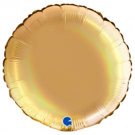 Suuri Pyöreä Folioilmapallo Holografinen Platina Samppanja