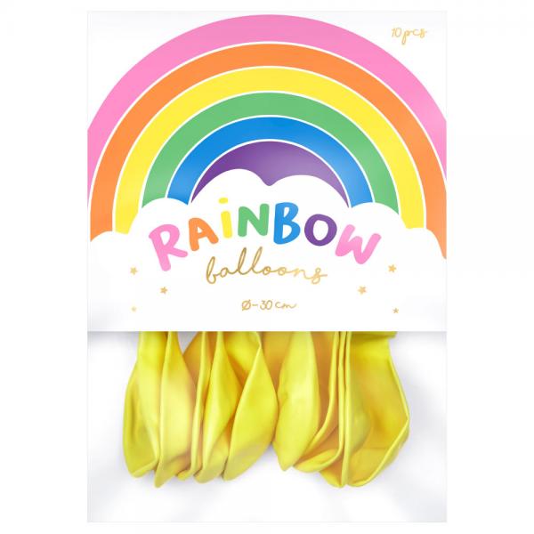Rainbow Lateksi-ilmapallot Metallic Keltainen