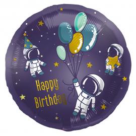 Folioilmapallo Happy Birthday Astronautit