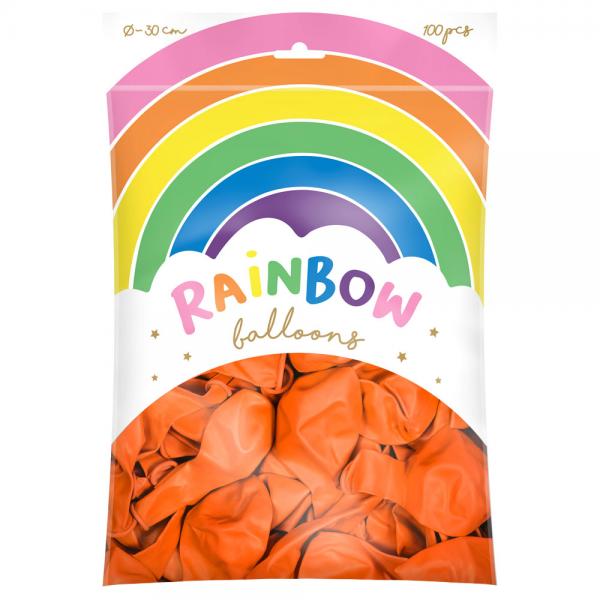 Rainbow Lateksi-ilmapallot Oranssi 100-pakkaus