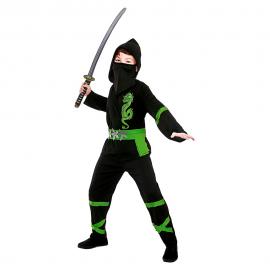 Power Ninja Puku Musta & Vihreä Lasten