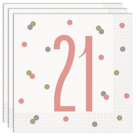 21 Vuotta Lautasliinat Valkoinen & Vaaleanpunainen