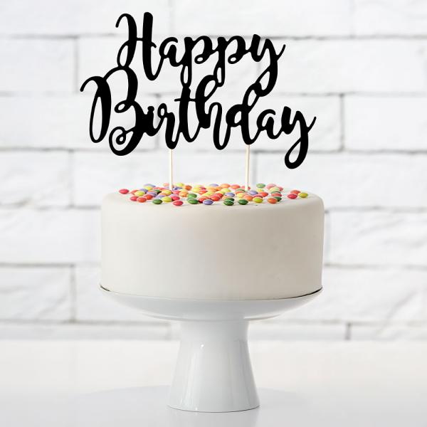 Happy Birthday Cake Topper Musta