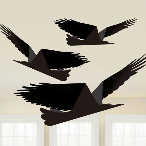 Riippuvat Paperikoristeet Musta Birds