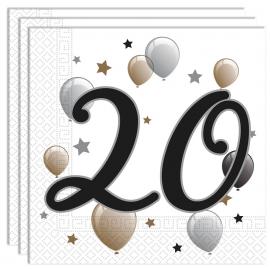Milestone Happy Birthday 20 v Lautasliinat