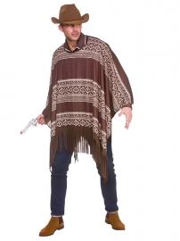 Ruskea Cowboy-poncho