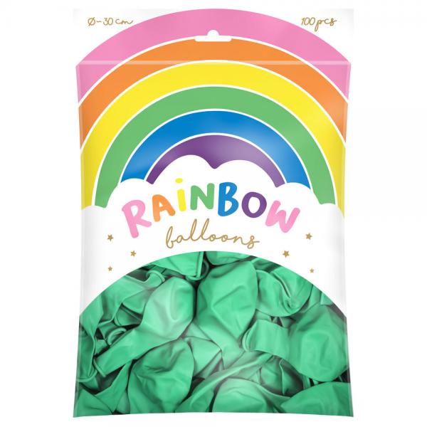 Rainbow Lateksi-ilmapallot Metallic Mintunvihre 100-pakkaus