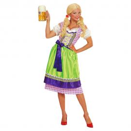 Oktoberfest Dirndl Mekko Violetti ja Vihreä