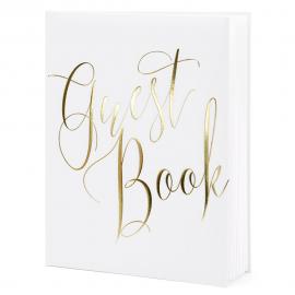 Vieraskirja Guest Book Valkoinen ja Kulta