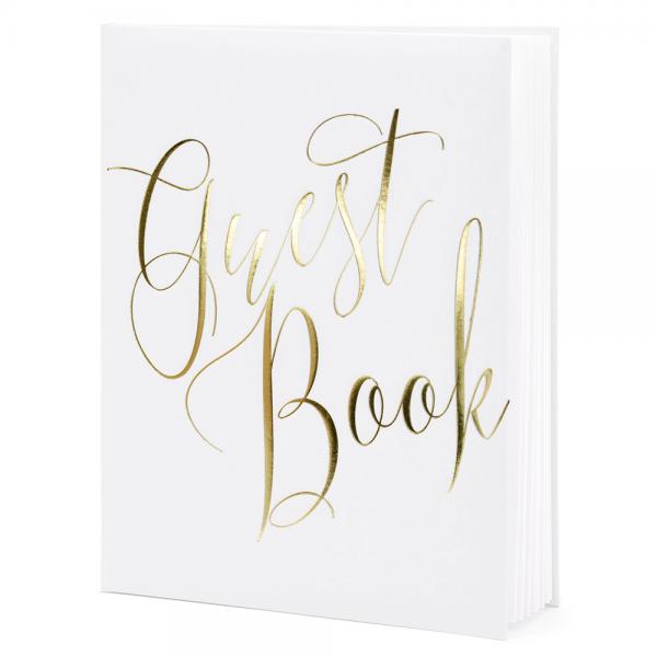 Vieraskirja Guest Book Valkoinen ja Kulta