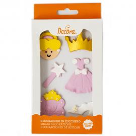 Vaaleanpunainen Prinsessa Sokerikoristeet