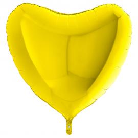 Folioilmapallo Sydän Keltainen XL