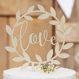 Cake Topper Puinen Love