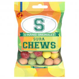 S-merkit Sura Chews Vegaaninen Salmiakkimakeinen