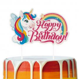 Unicorn Happy Birthday Kakkukoriste