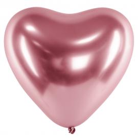 Kromi Sydänilmapallot Vaaleanpunainen 50-pakkaus