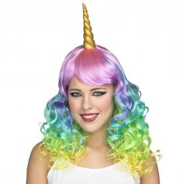Sateenkaari Unicorn Peruukki Sarvella