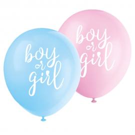 Boy or Girl Ilmapallot Sininen & Vaaleanpunainen
