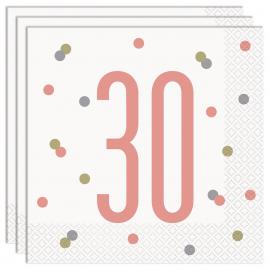 30 Vuotta Lautasliinat Valkoinen & Vaaleanpunainen
