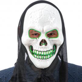 Skull LED-naamio Hupulla Vihreä