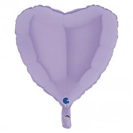 Sydänilmapallo Matta Pastelli Violetti 46 cm
