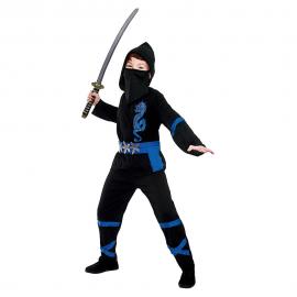 Power Ninja Puku Musta & Sininen Lasten