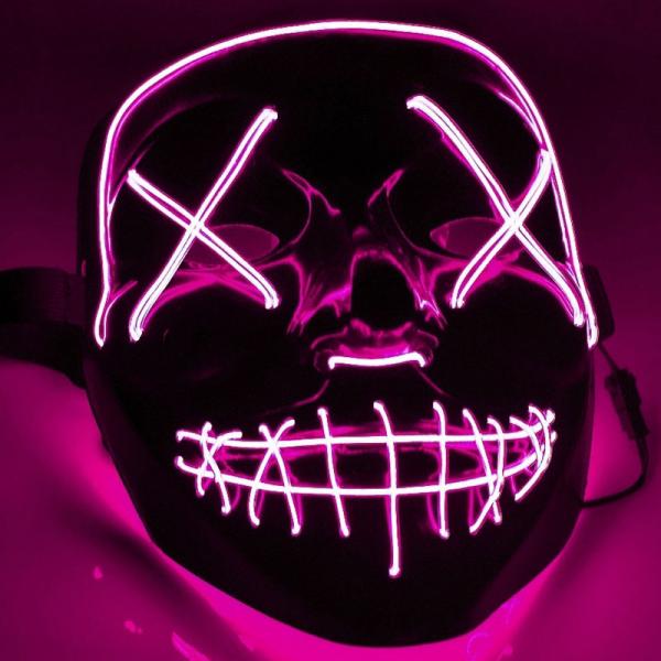 Puhdistuksen Y The Purge LED-naamio Vaaleanpunainen