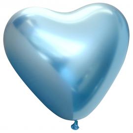 Sydänilmapallot Kromi Sininen