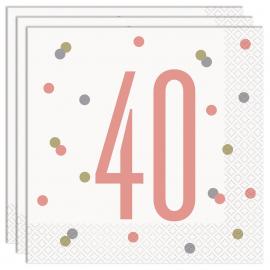 40 Vuotta Lautasliinat Valkoinen & Vaaleanpunainen