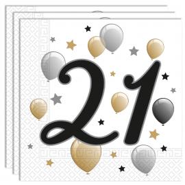 Milestone Happy Birthday 21 v Lautasliinat