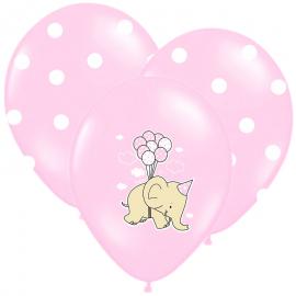 Baby Shower Ilmapallot Elephant Mix Vaaleanpunainen