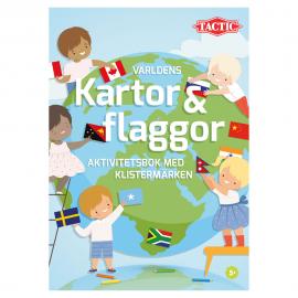 Världens Kartor & Flaggor Aktiviteettikirja Tarroilla