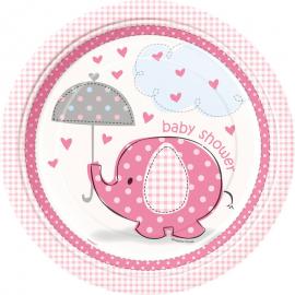 Baby Shower Girl Pahvilautaset Umbrellaphant