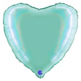 Sydänilmapallo Holografinen Platina Tiffany