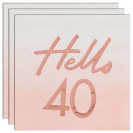 Servetit Ruusukulta Hello 40