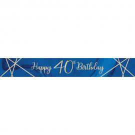 Happy 40th Birthday Banderolli Laivastonsininen